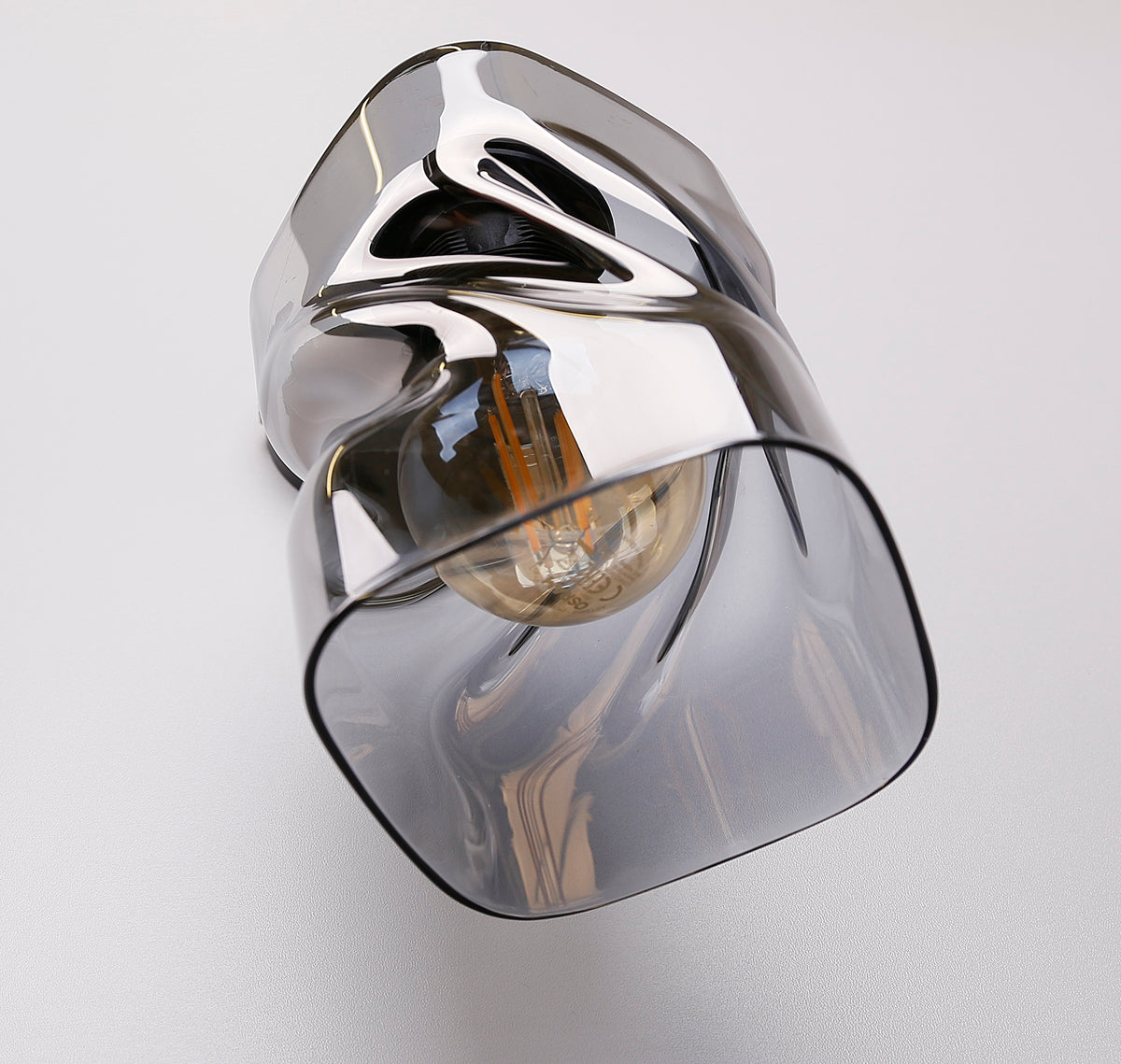 Felis lampa kinkiet czarny 1x60W E27 klosz dymiony