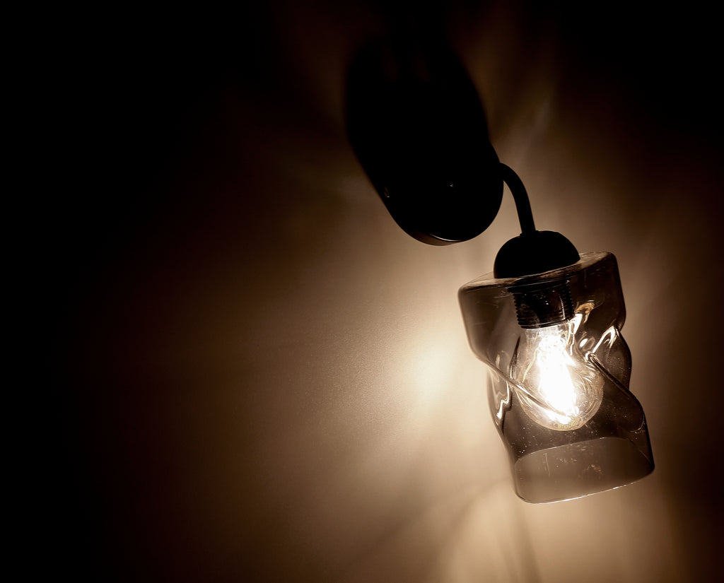 Felis lampa kinkiet czarny 1x60W E27 klosz dymiony