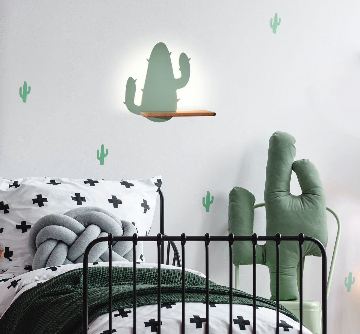 Cactus 2 lampa kinkiet 4W LED 4000k iq kids zielony