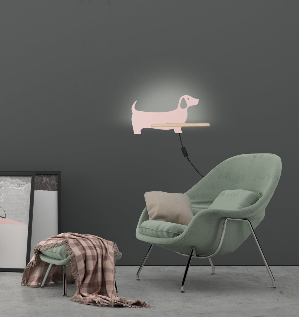 DOG lampa kinkiet 5W LED 4000k iq kids z przew różowy