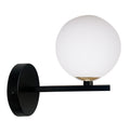 Kama lampa kinkiet czarny+złoty 1x28 G9 klosz biały