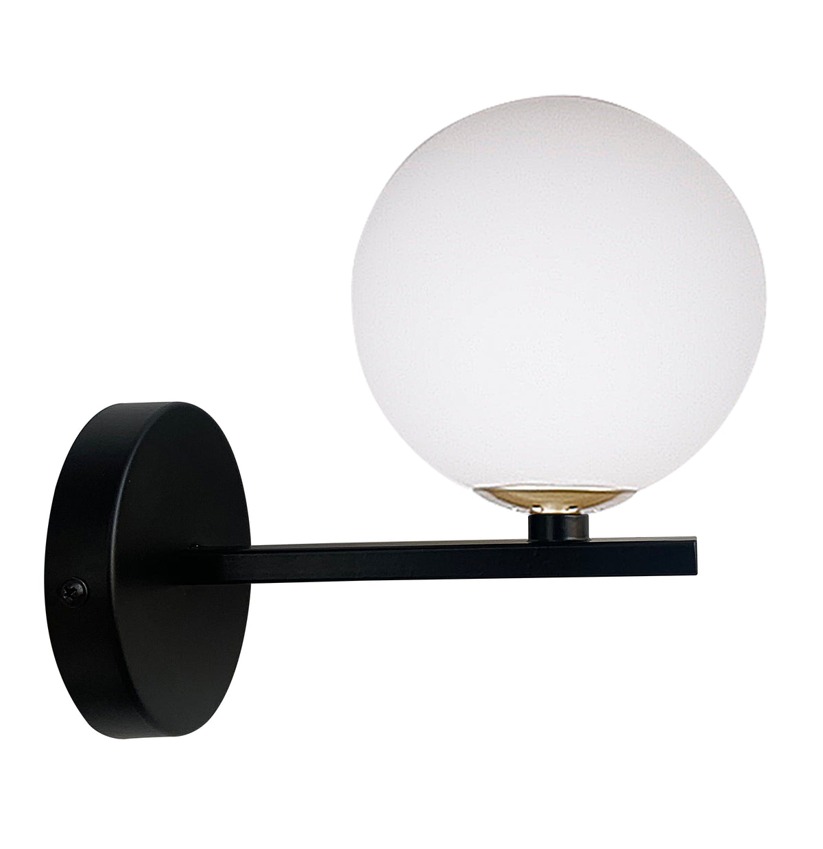 Kama lampa kinkiet czarny+złoty 1x28 G9 klosz biały
