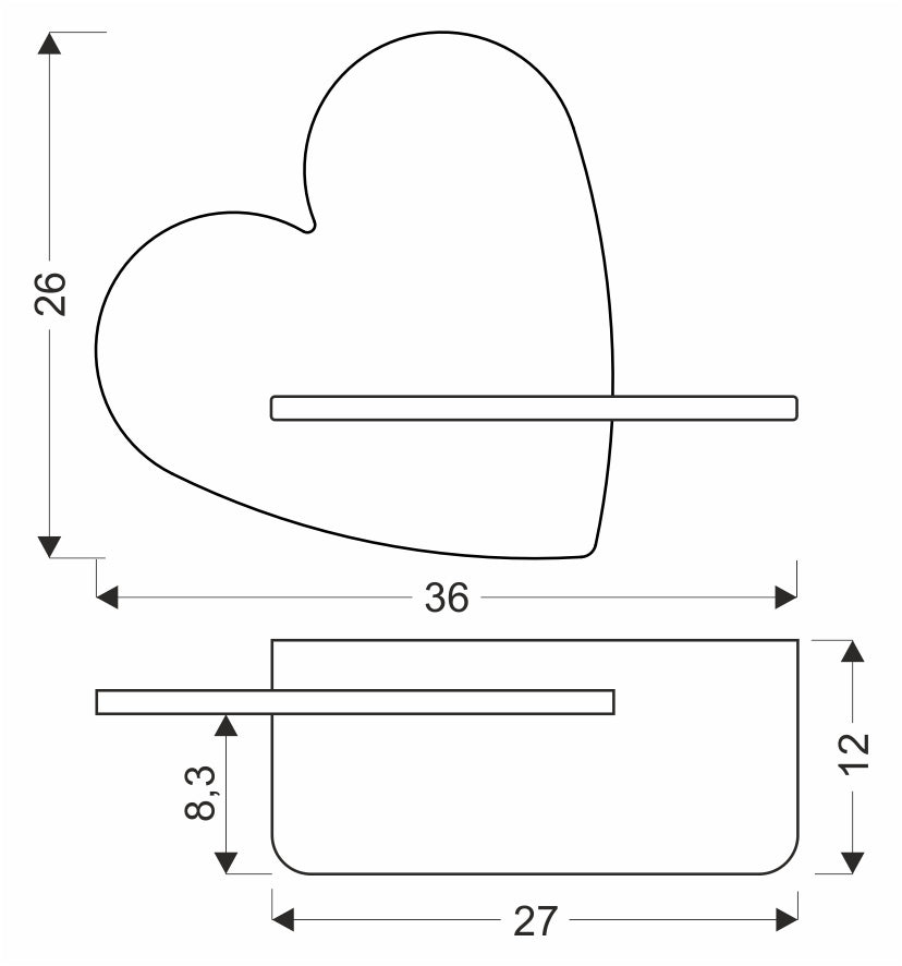 Heart lampa kinkiet 5W LED 4000k iq kids różowy