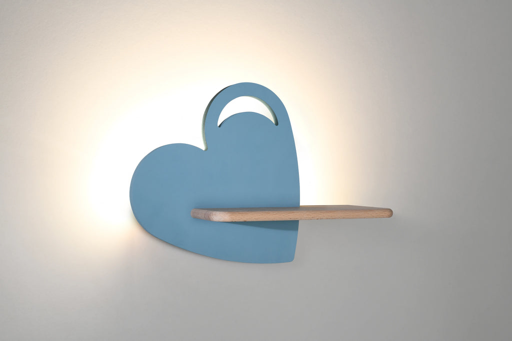 Heart lampa kinkiet 5W LED 4000k iq kids z otworem niebieski