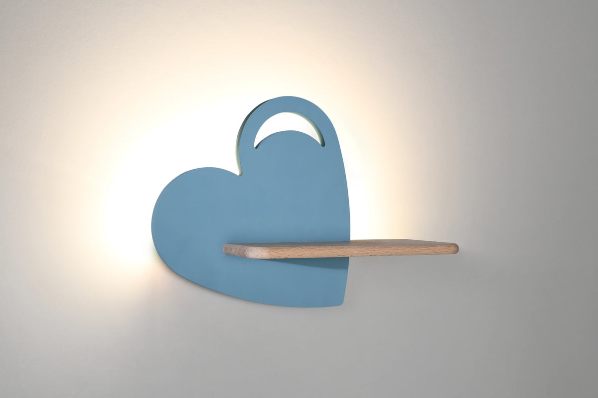 Heart lampa kinkiet 5W LED 4000k iq kids z otworem niebieski