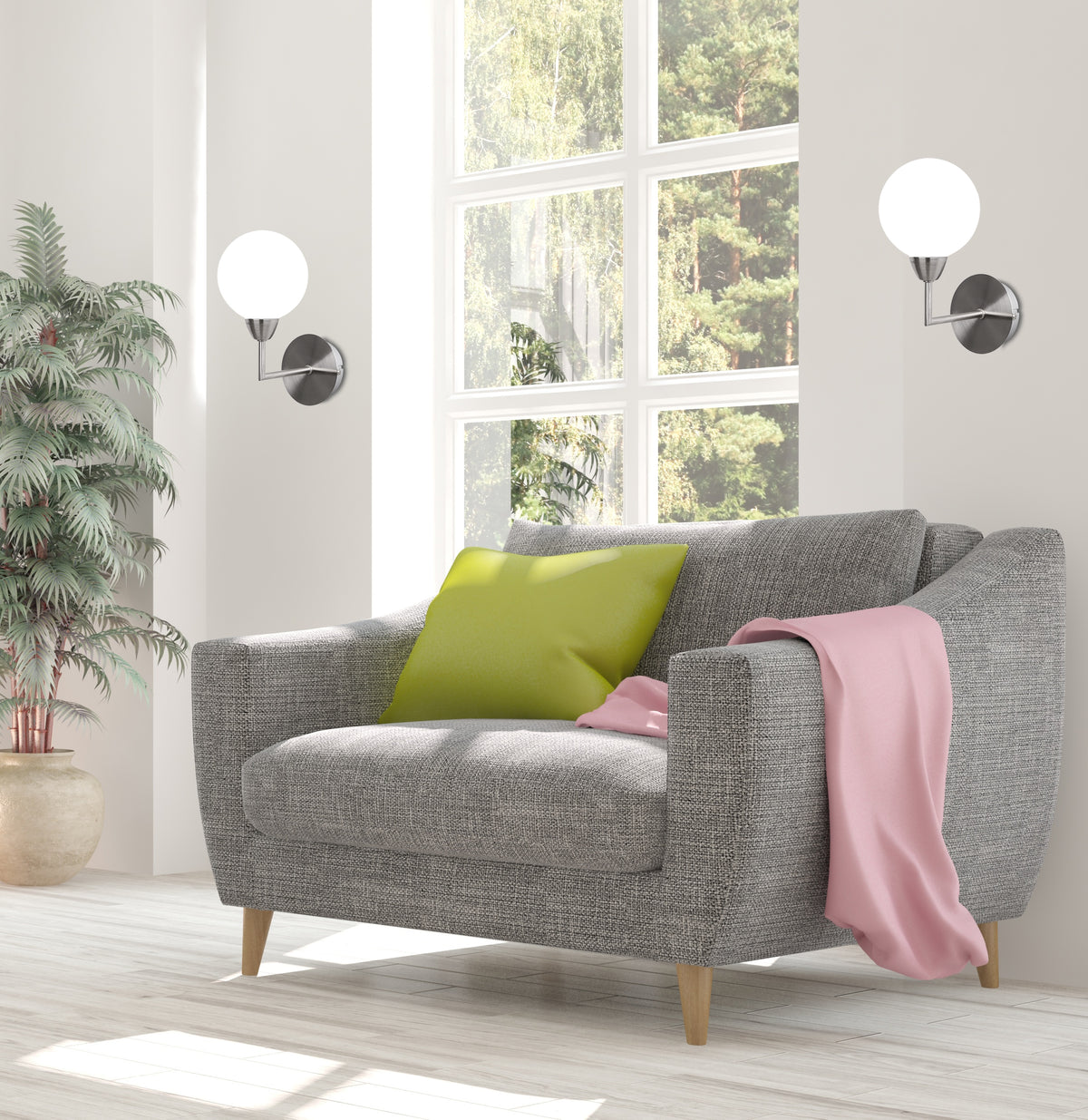 Logos lampa kinkiet satyna 1x25W G9 klosz biały