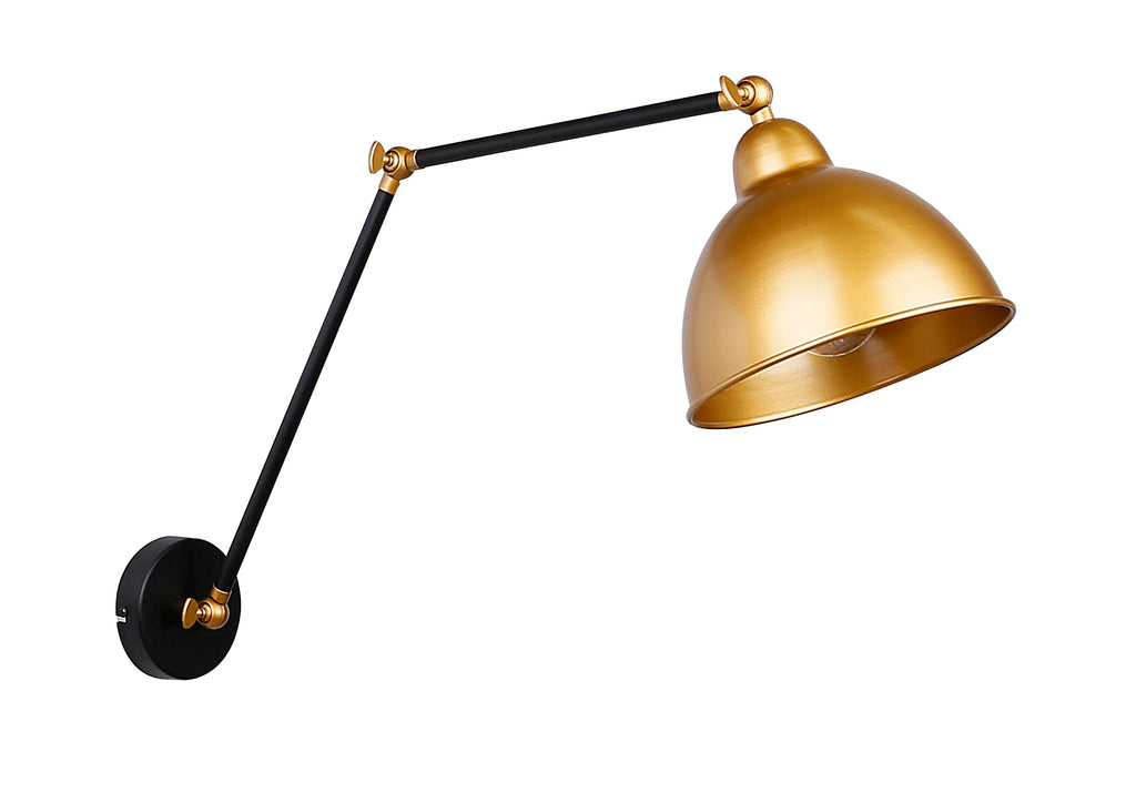 Truck lampa kinkiet czarny+złoty 1x40W E27 klosz złoty