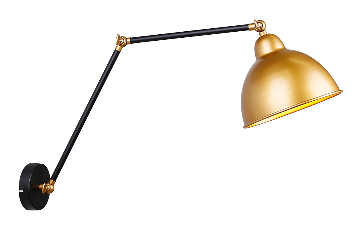 Truck lampa kinkiet czarny+złoty 1x40W E27 klosz złoty