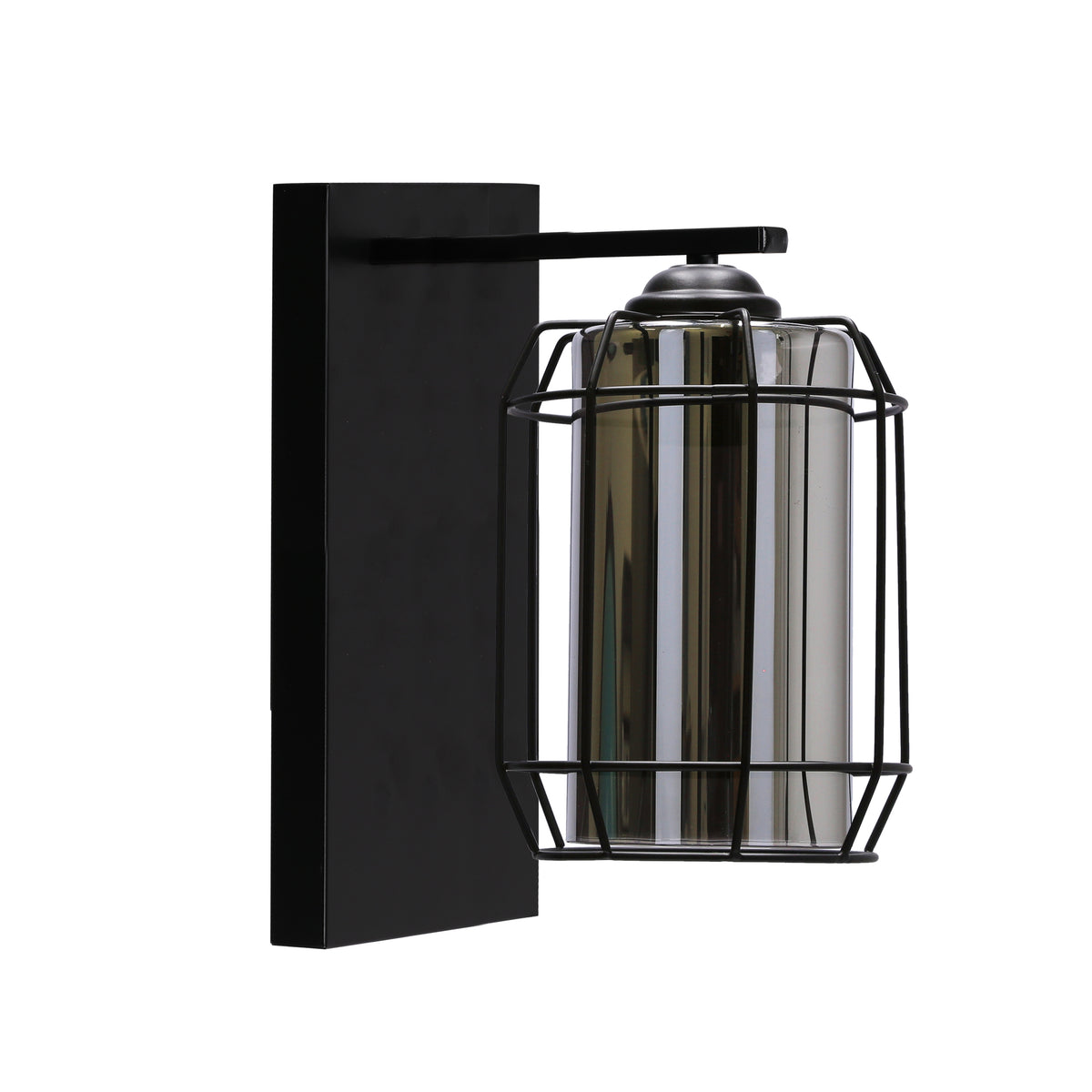 Jonera lampa kinkiet czarny p25 1x40W E27 klosz dymiony
