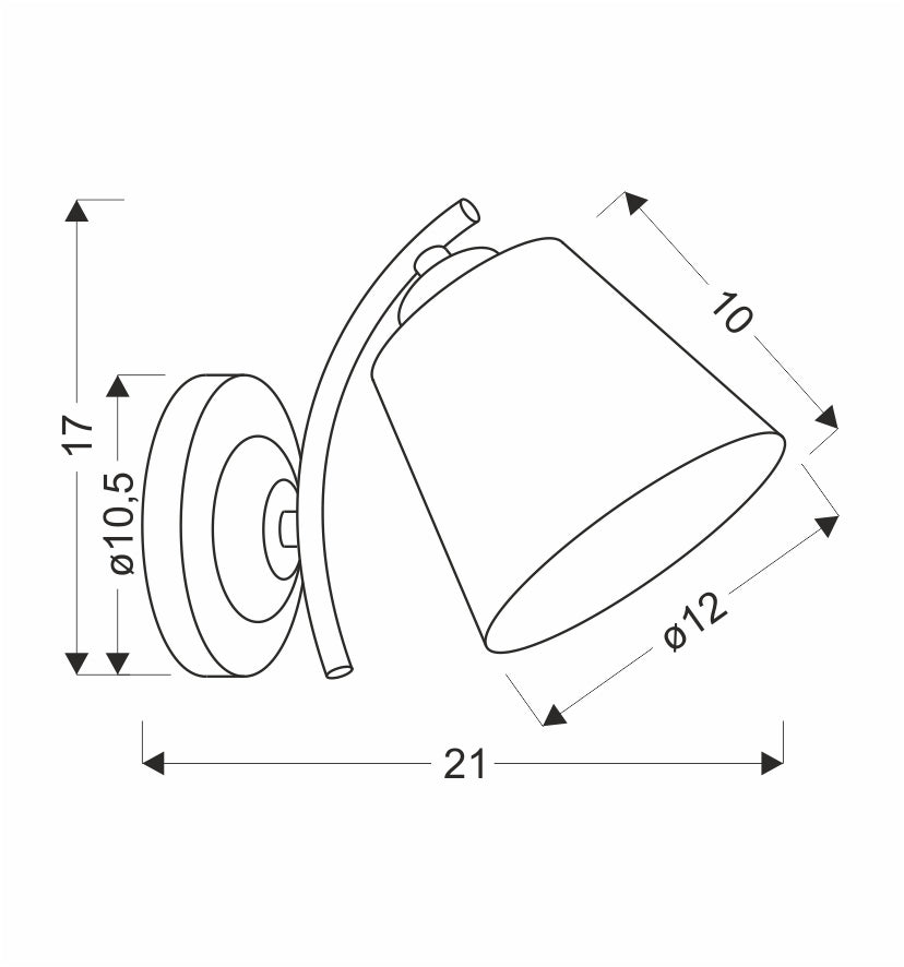 GRECO lampa kinkiet czarny+złoty 1x40 E27 klosz biały