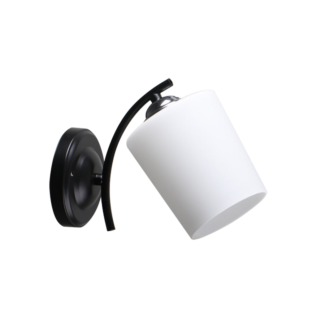ESNYR lampa kinkiet chromowy+czarny 1x40 E27 klosz biały