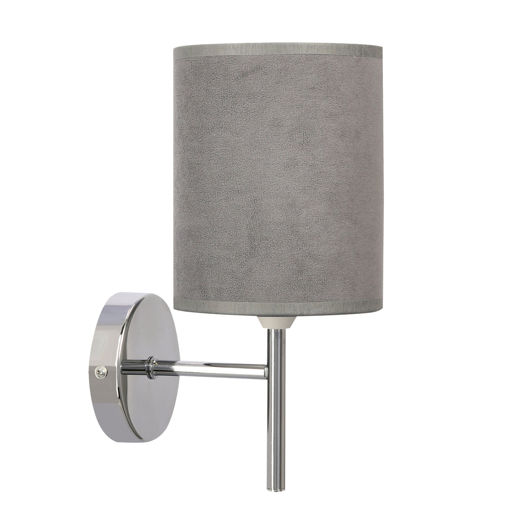 YAN lampa kinkiet chromowy 1x40W E14 abażur grafitowy