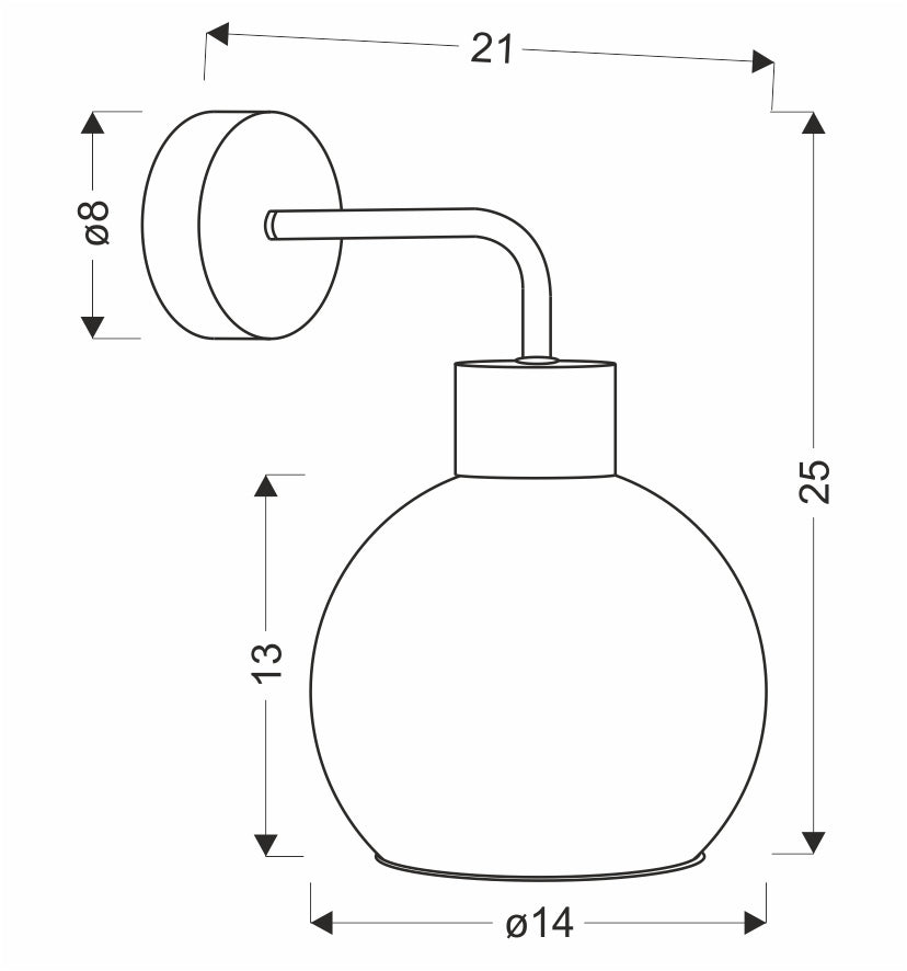 LADY lampa kinkiet czarny 1x40W E27 klosz złoty