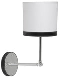 TIDA lampa kinkiet 1x40W E14 chrom/abażur płótno/skóra