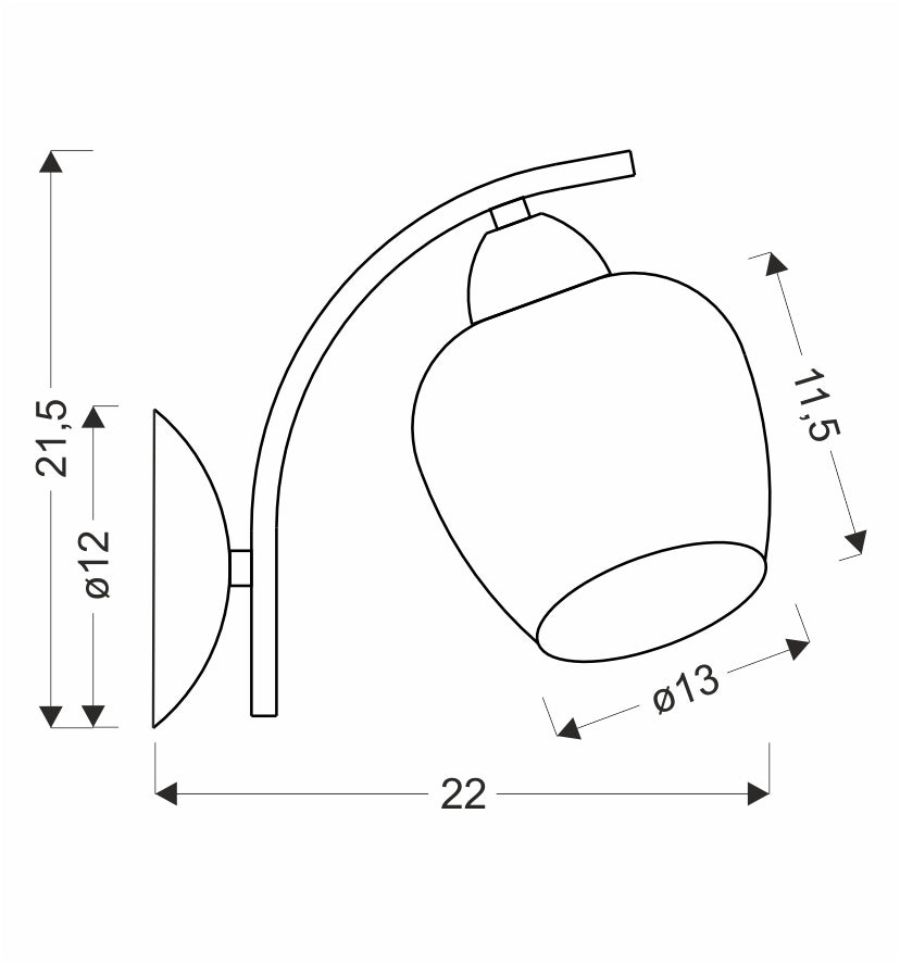 MERRA lampa kinkiet czarny 1x40W E27 klosz bursztynowy