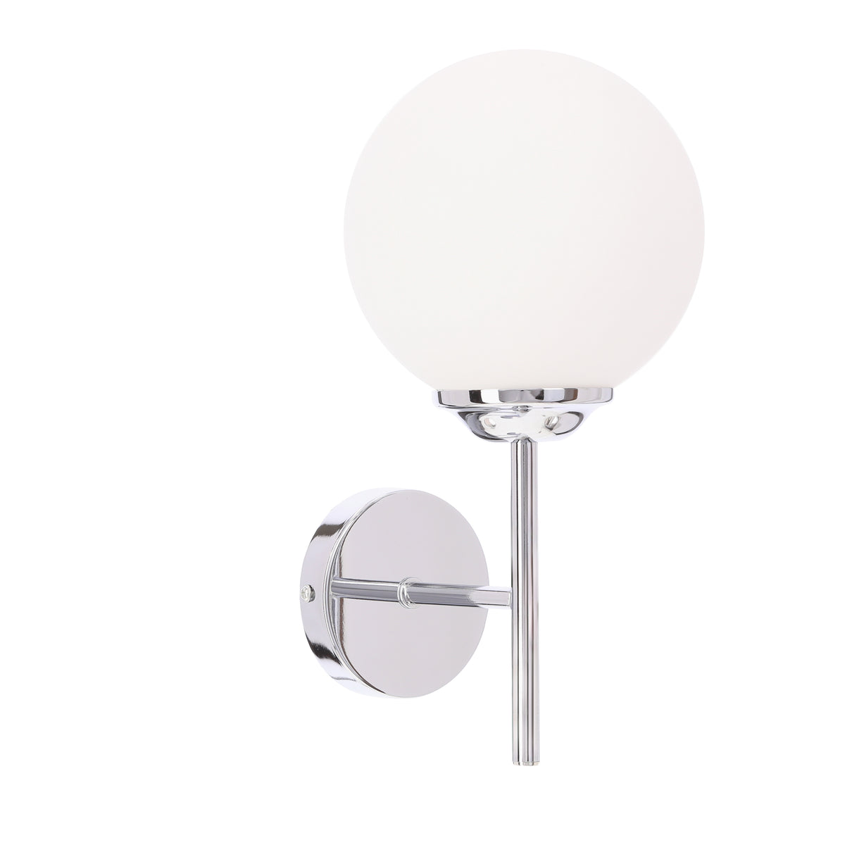 BELWEDER kinkiet ścienny 1x40W E14 chromowana oprawa biały klosz elegancki klasyczny styl glamour do salonu sypialni korytarza nad lustro