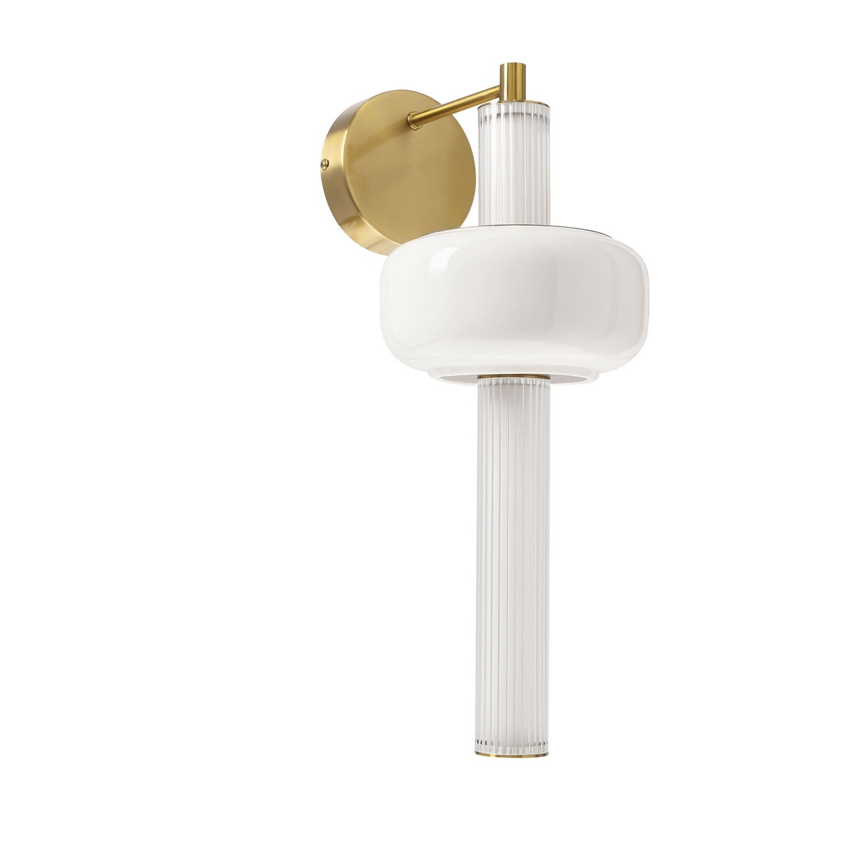 PURAS lampa kinkiet mosiężny 12W LED 3000K klosz bezbarwny+biały