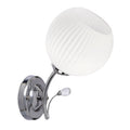 YOKO lampa kinkiet chromowy 1x40W E27 klosz biały