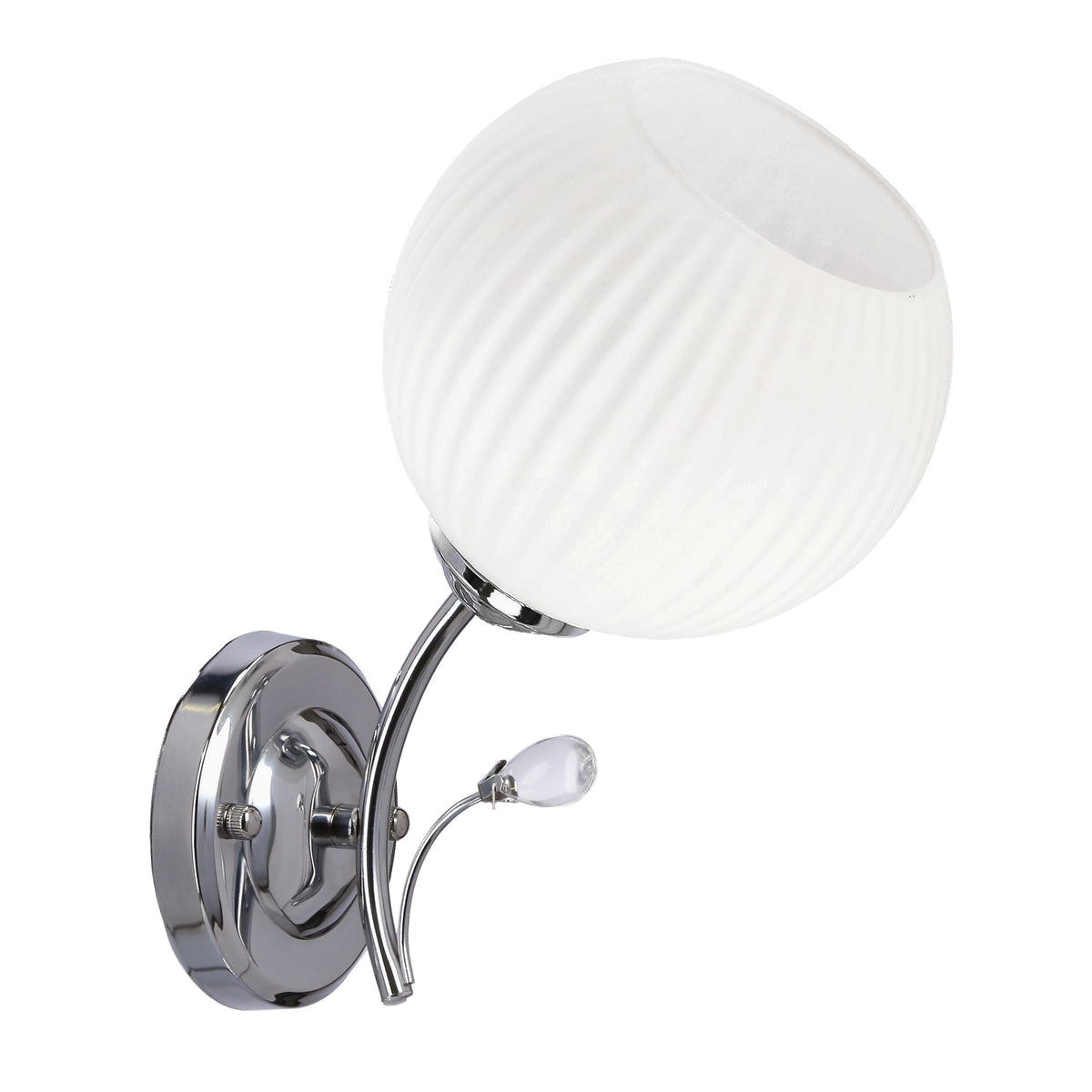 YOKO lampa kinkiet chromowy 1x40W E27 klosz biały