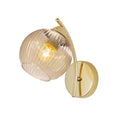 LUNORE lampa kinkiet złoty 1x40W E27 klosz bursztynowy