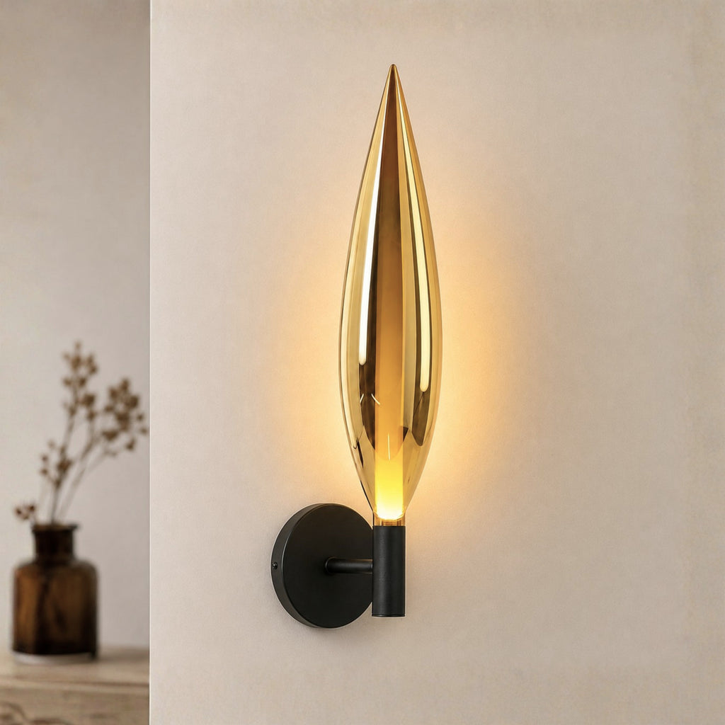 NORDIC lampa kinkiet czarny 1x5W G9 klosz złoty