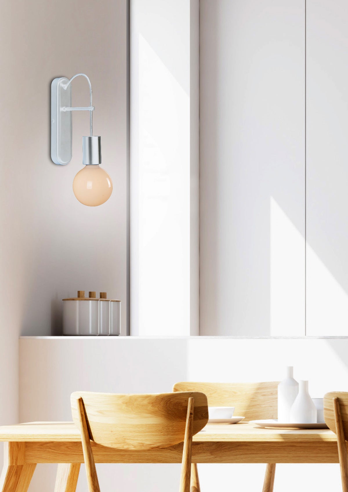 ALTO lampa kinkiet 1x40W E27 biały matowy