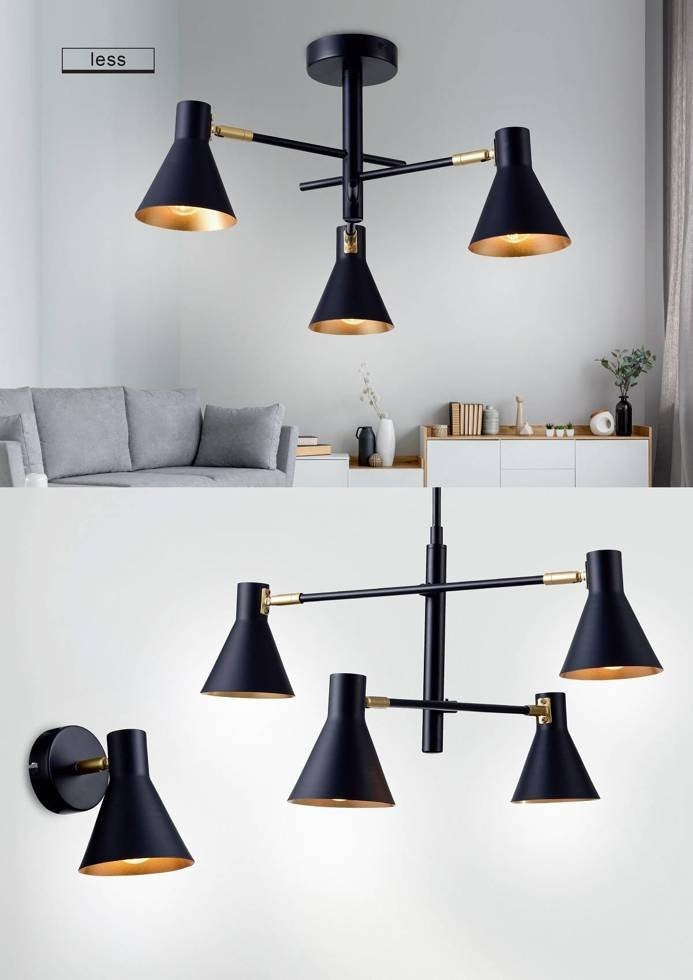 LESS lampa kinkiet 1x40W E14 czarny matowy