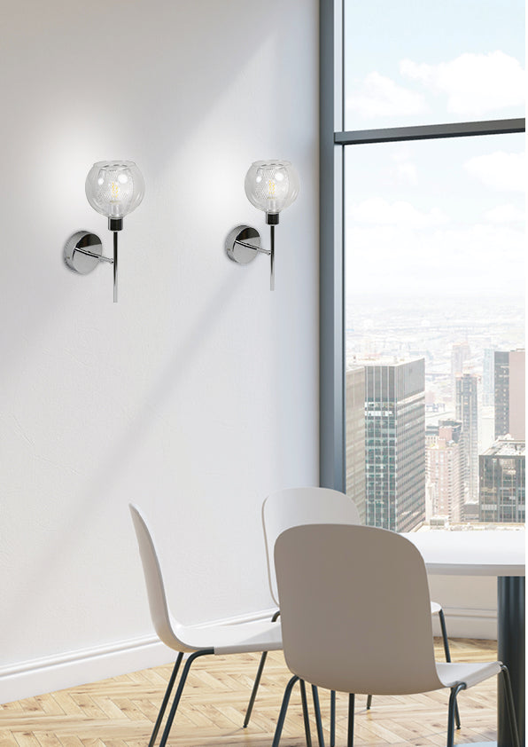 OZZO kinkiet 1x40W E14 chrom klosz bezbarwny