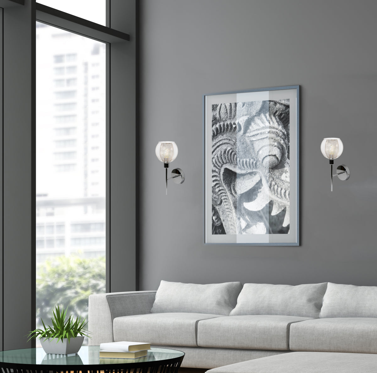 OZZO kinkiet 1x40W E14 chrom klosz bezbarwny