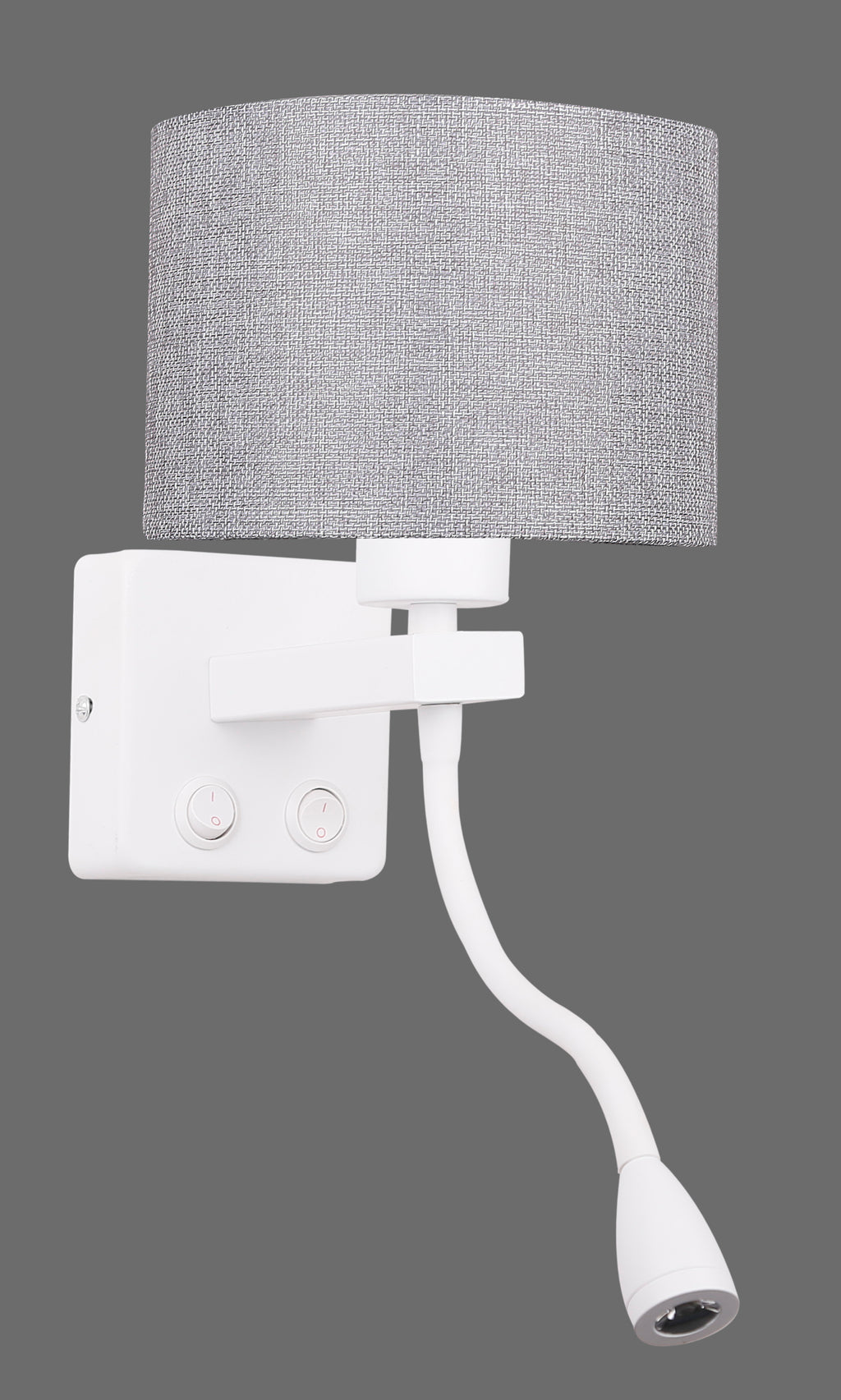 POLO kinkiet 1x40W E27 + 2W LED biały abaż. okrągły szary
