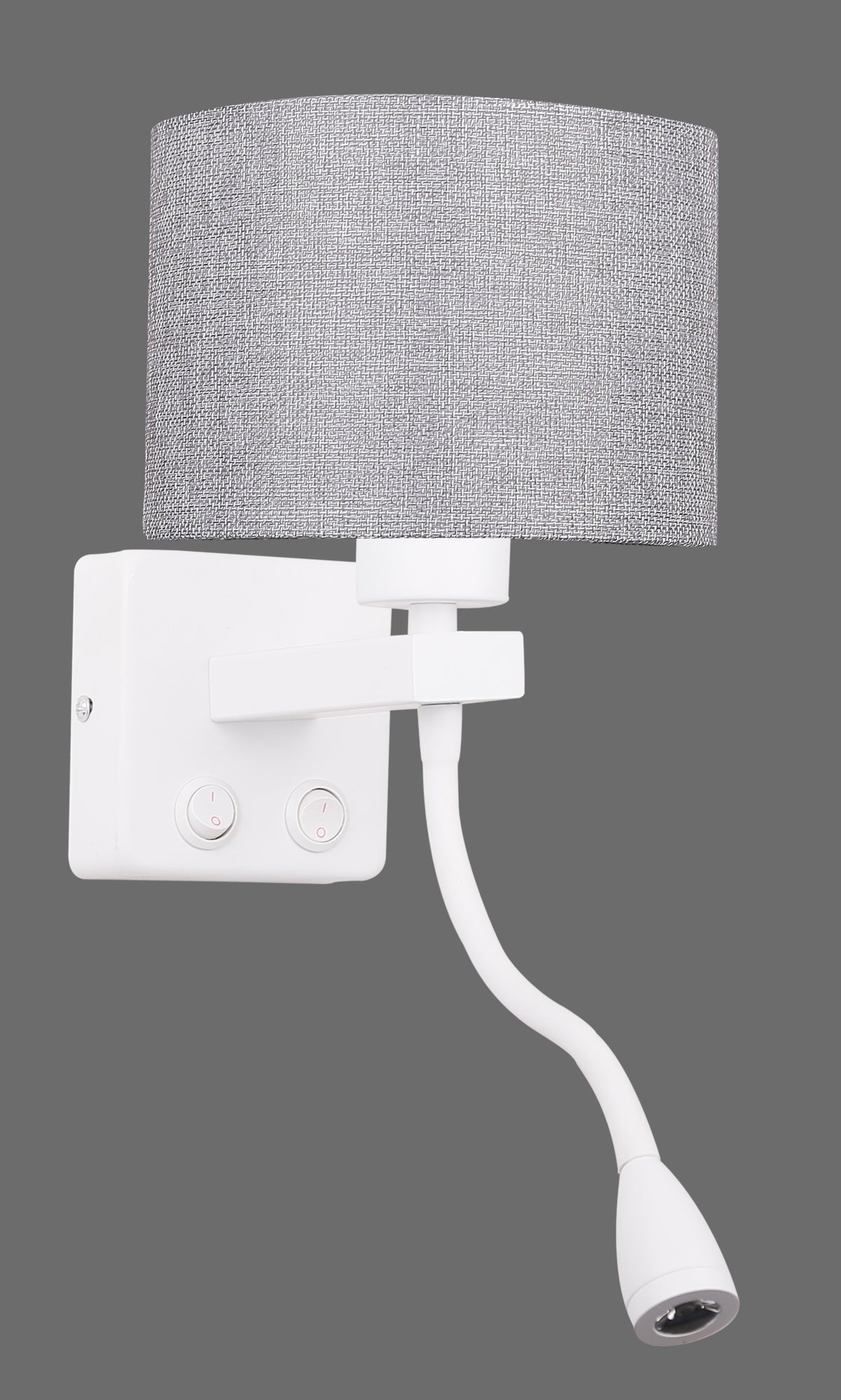 POLO kinkiet 1x40W E27 + 2W LED biały abaż. okrągły szary