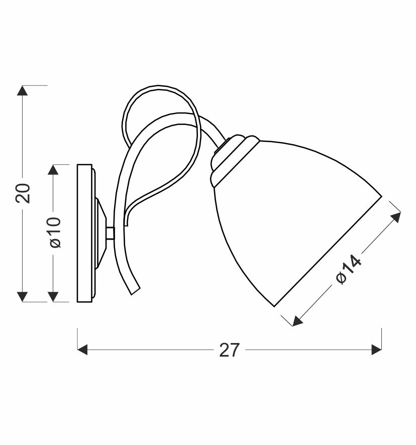 ELOTTE lampa kinkiet 1x40W E27 biały