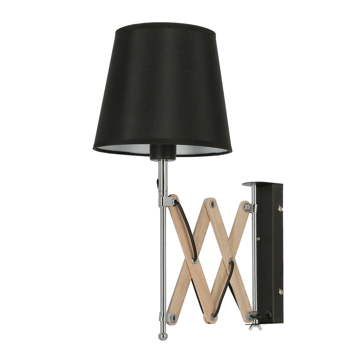 Lampa Kinkiet Mito chrom E27 abażur czarny