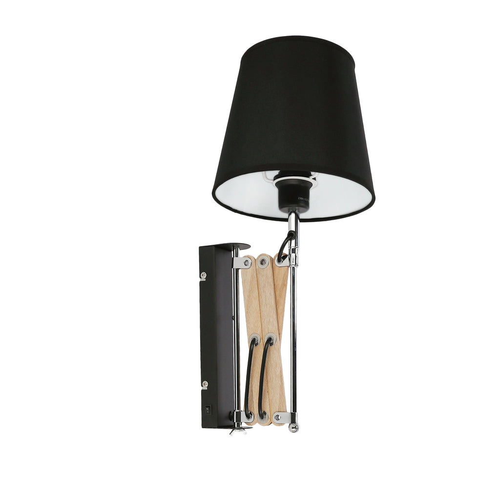 Lampa Kinkiet Mito chrom E27 abażur czarny