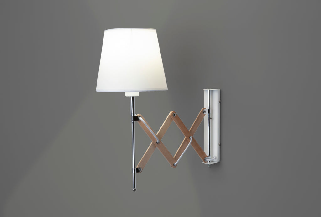 Lampa kinkiet Mito chrom E27 abażur biały