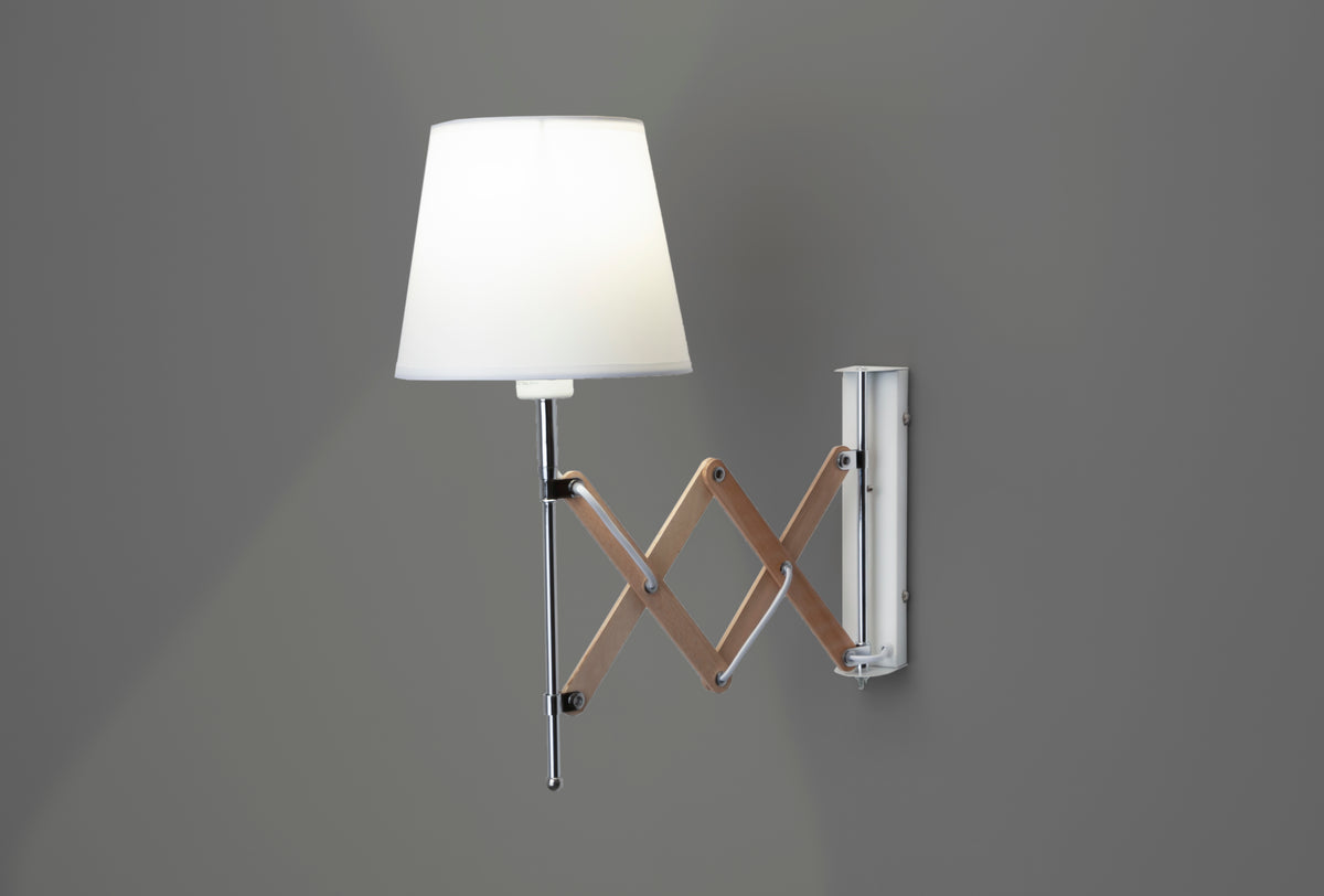 Lampa kinkiet Mito chrom E27 abażur biały