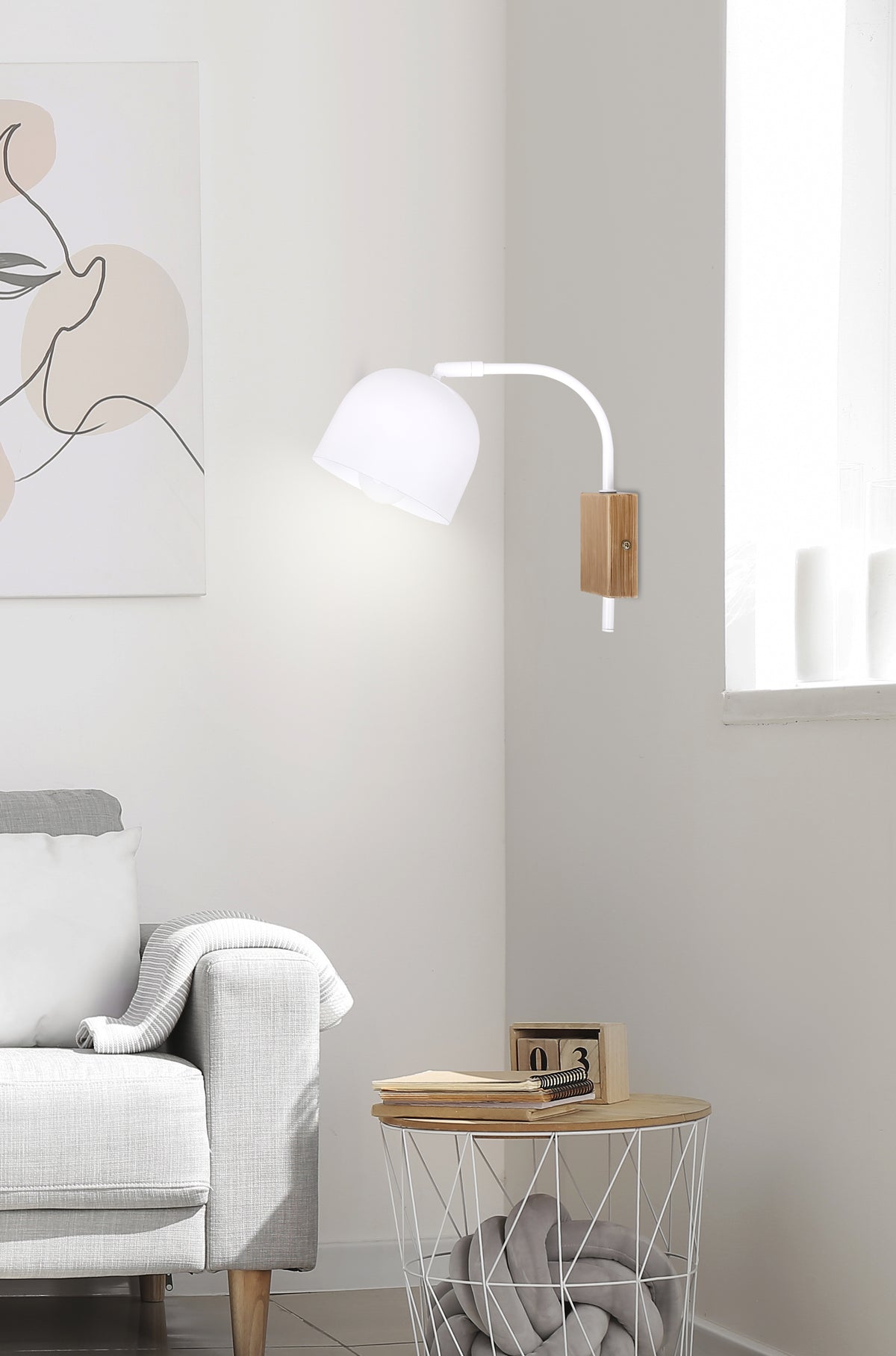 RUPI lampa kinkiet 1x40W E27 biały