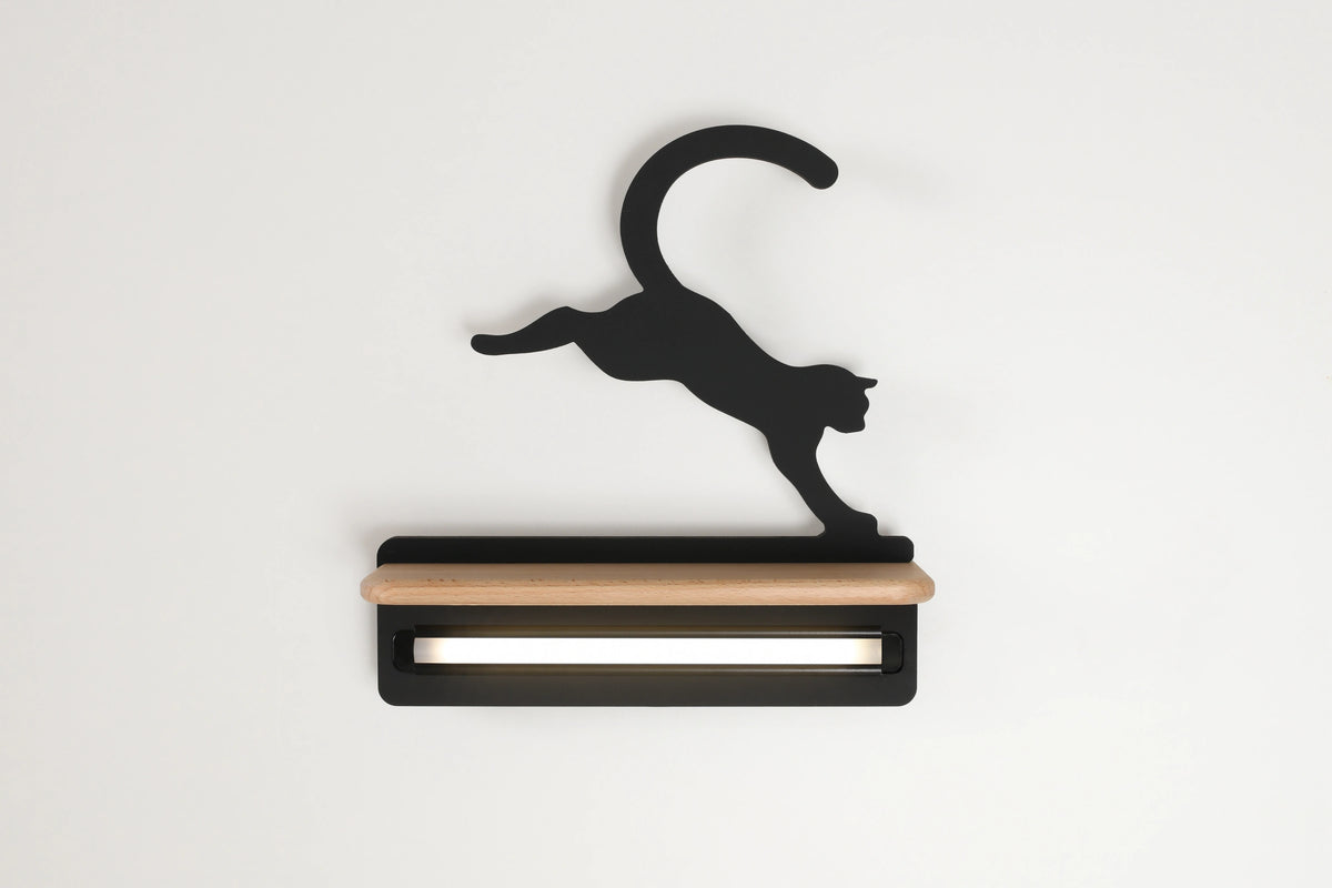lampa cat kinkiet ścienny 5W LED iq kids skaczący czarny