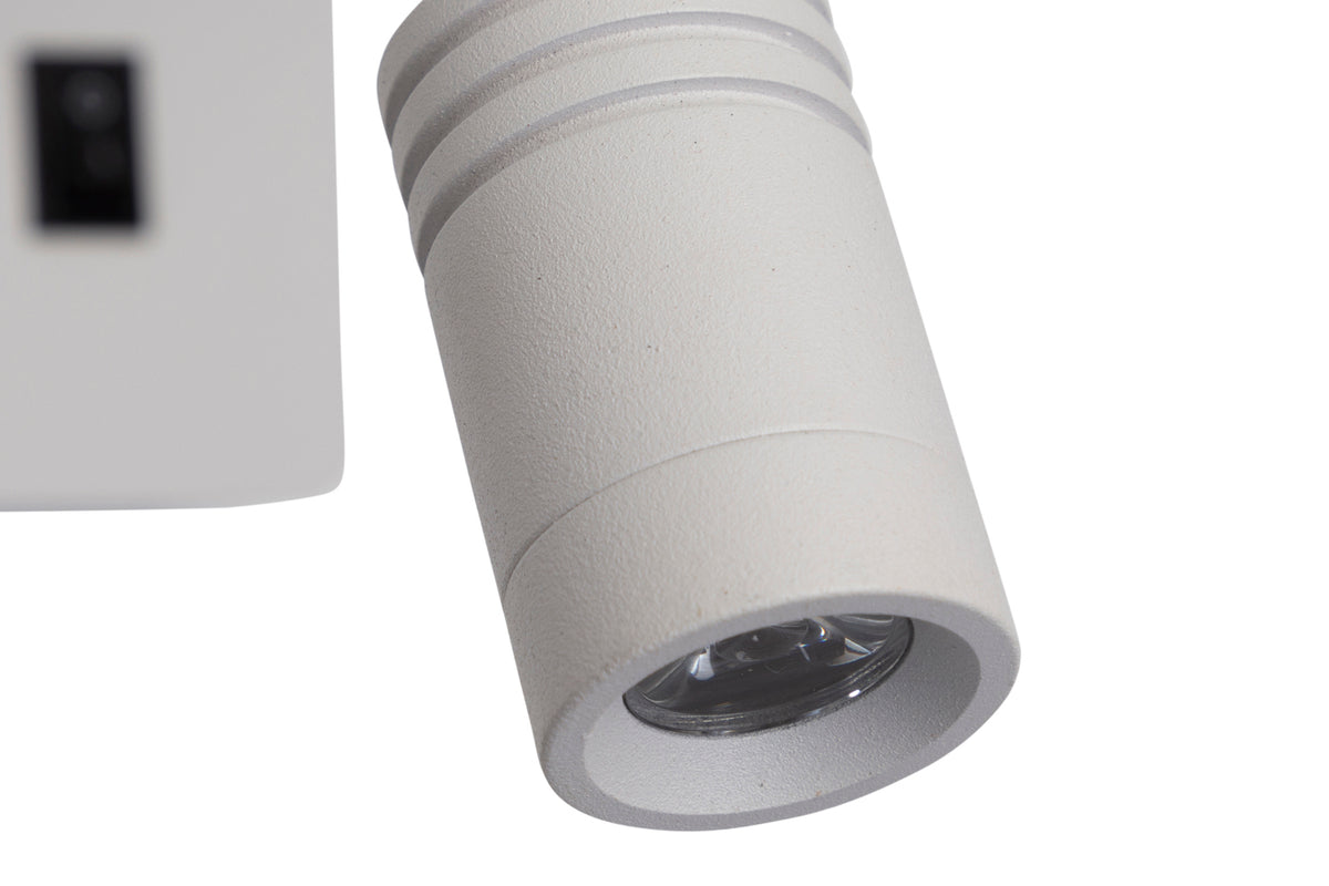 MAGNUM 3 lampa kinkiet prostokątny 1x40W E27+3W LED abażur okrągły biały