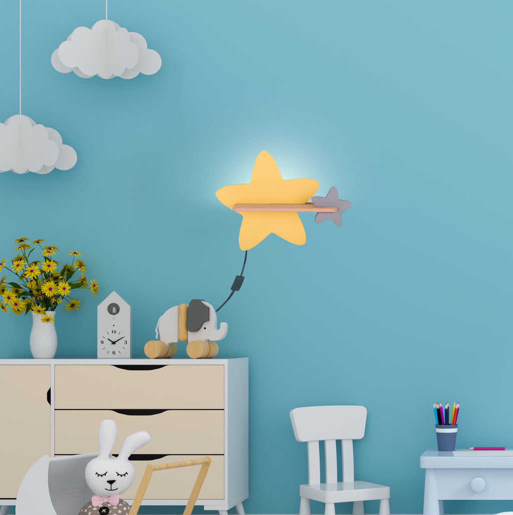 STAR lampa kinkiet ścienny 5W LED iq kids z przewodem z wł. i wtyczką