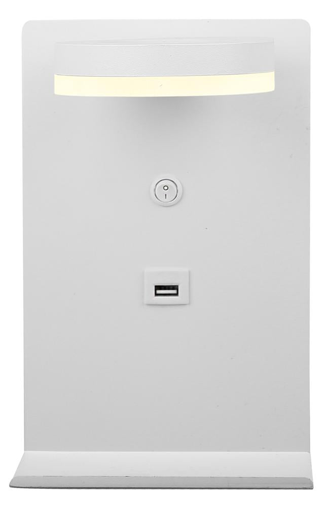 COMPACT lampa kinkiet 4W LED biały + ładowarka usb