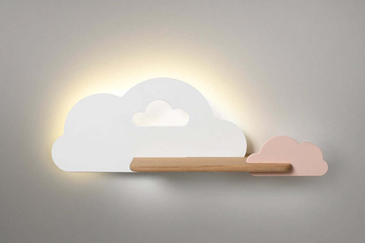 lampa cloud kinkiet ścienny 5W LED iq kids biały+różowy