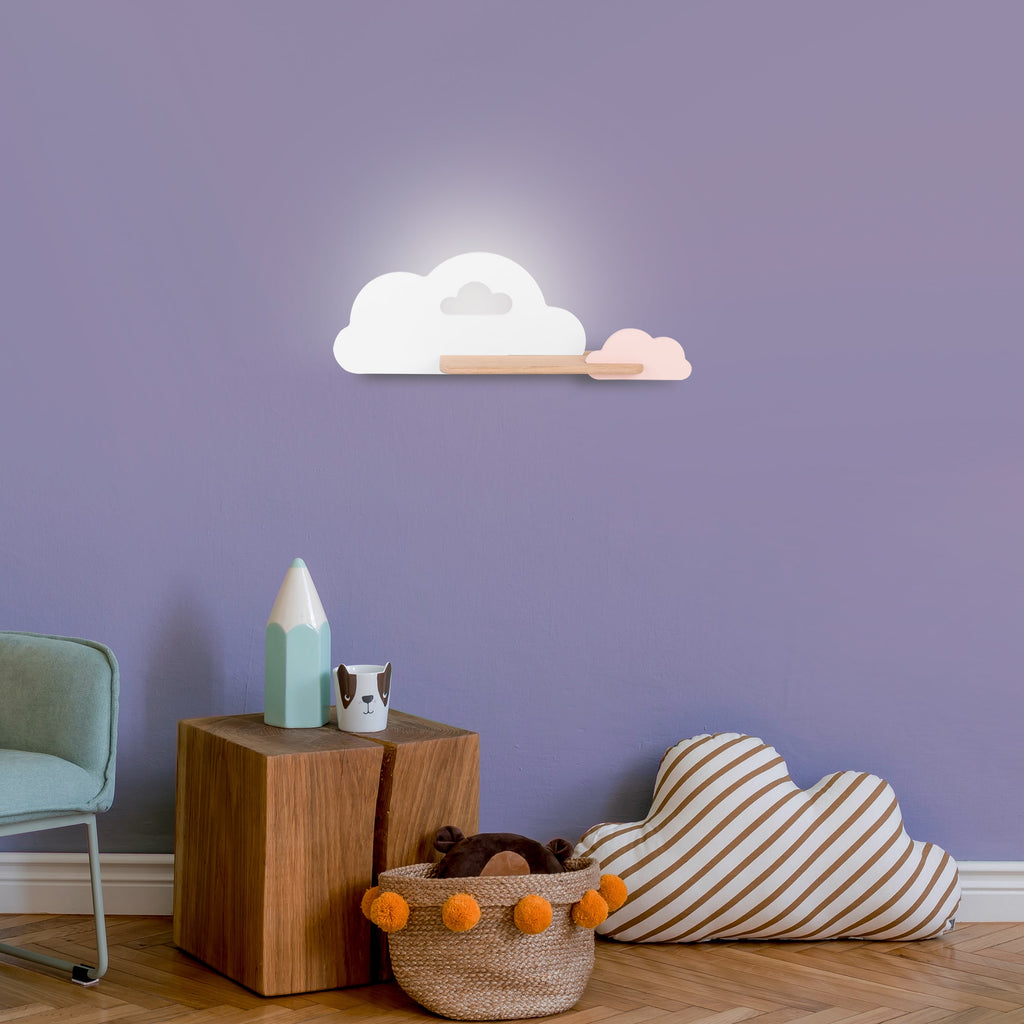lampa cloud kinkiet ścienny 5W LED iq kids biały+różowy