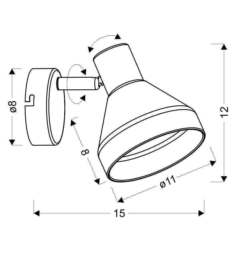 lampa gregory kinkiet czarny brąz 1x40W E14 klosz dymiony