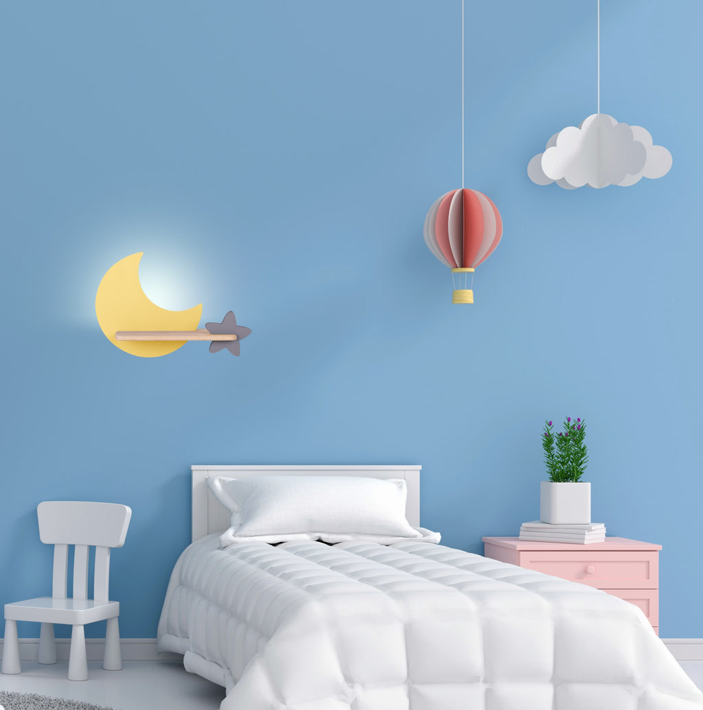 lampa moon kinkiet ścienny 5W LED iq kids złoty+szary