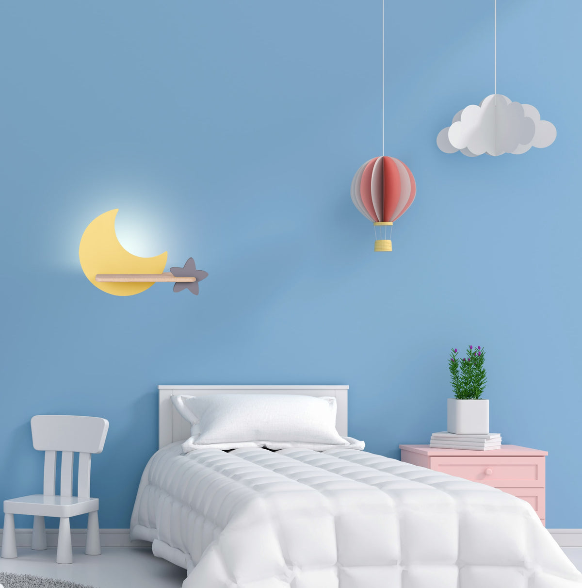 lampa moon kinkiet ścienny 5W LED iq kids złoty+szary