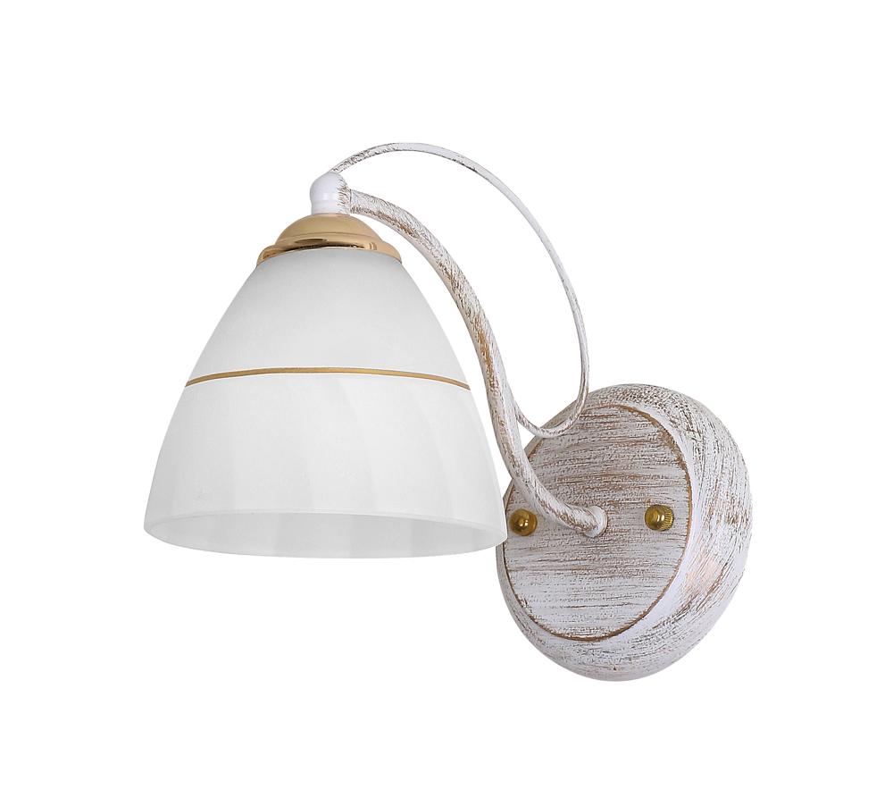 lampa fanetta kinkiet 1x60W E27 biało złoty