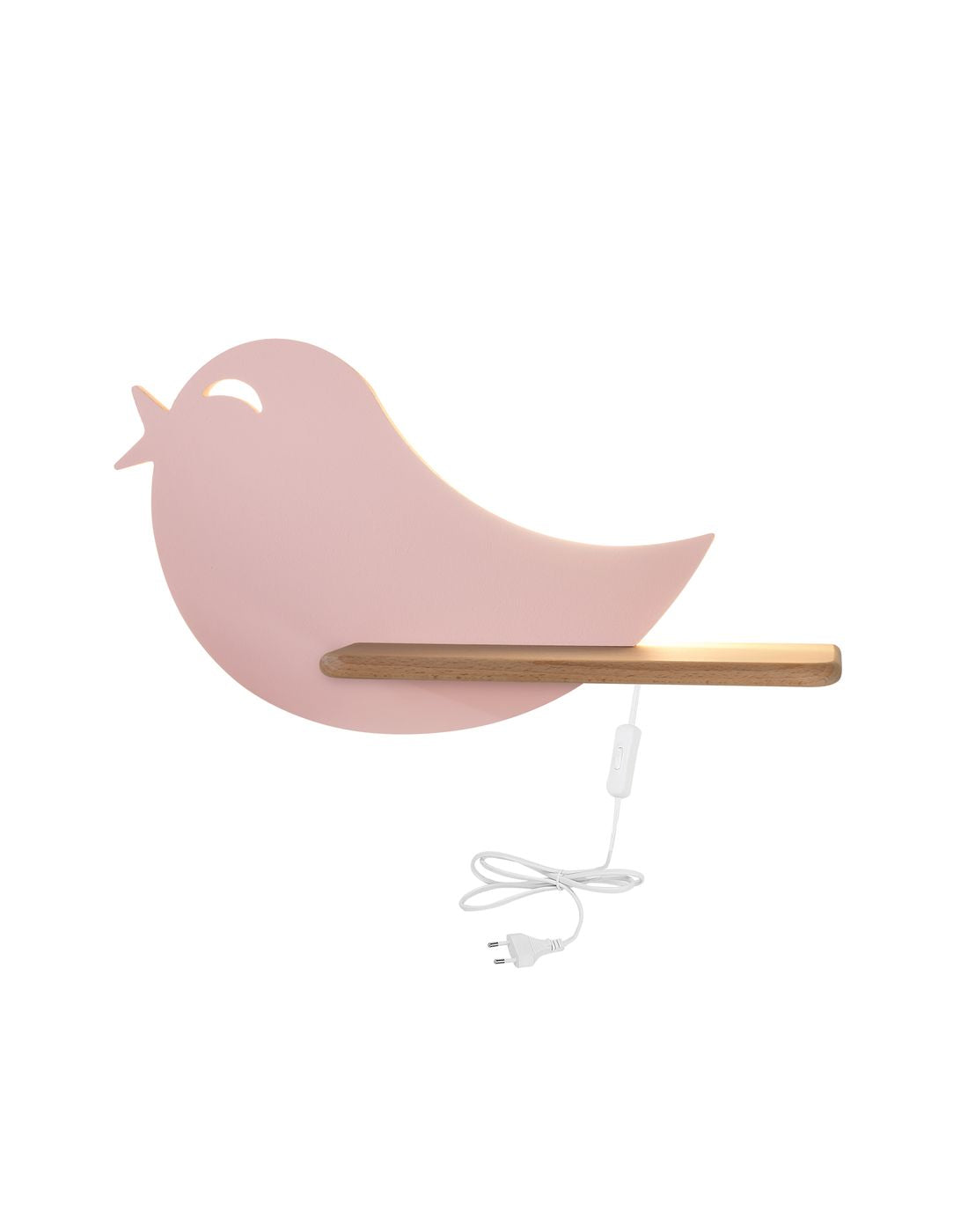 BIRD lampa kinkiet 5W LED 4000k iq kids z przewodem z wł. i wtyczką różowy