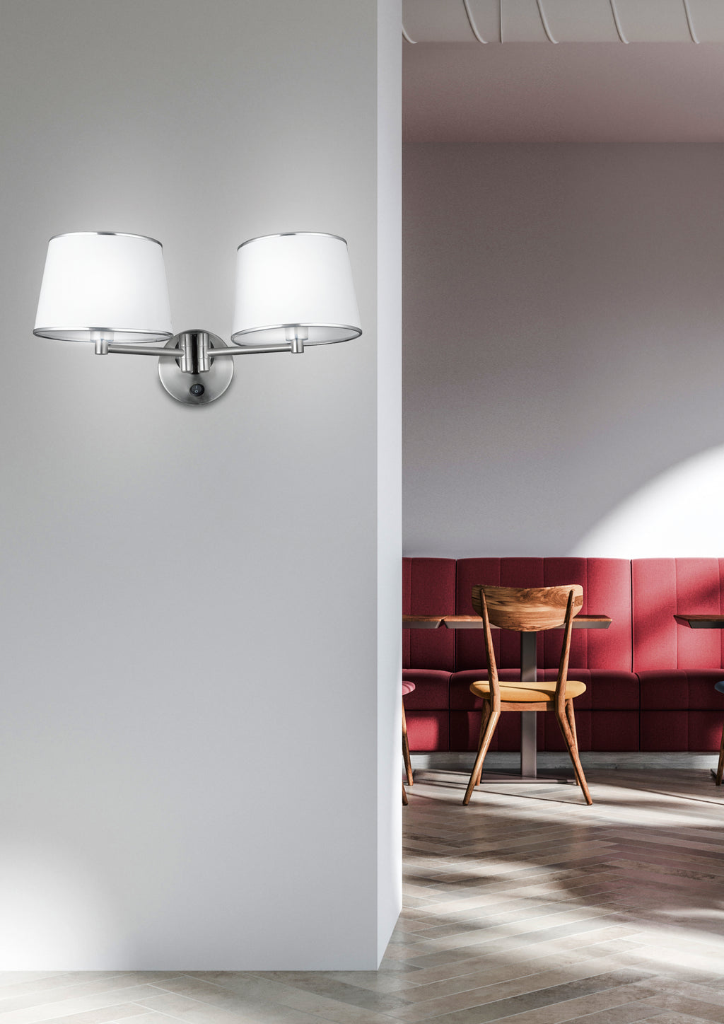 IBIS lampa kinkiet 2x40W E14 satyna