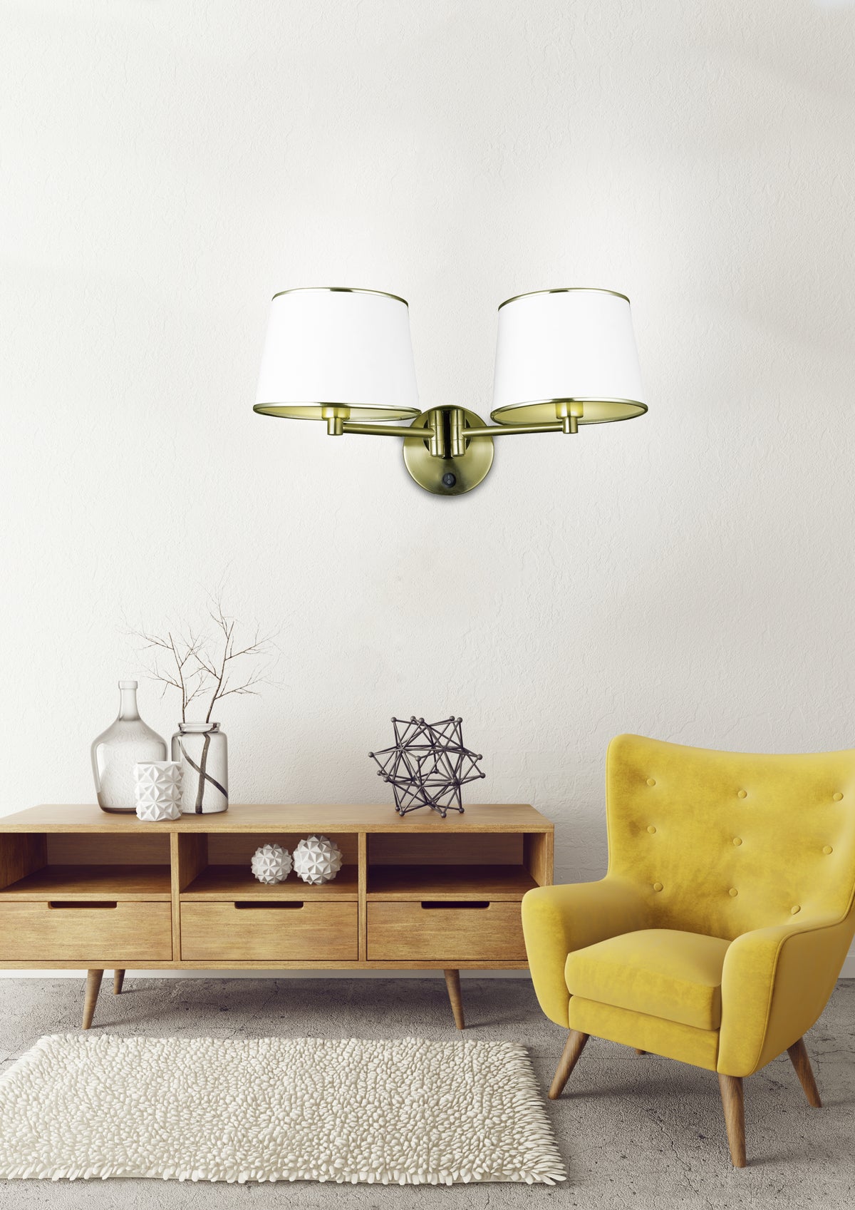 IBIS lampa kinkiet 2x40W E14 patyna